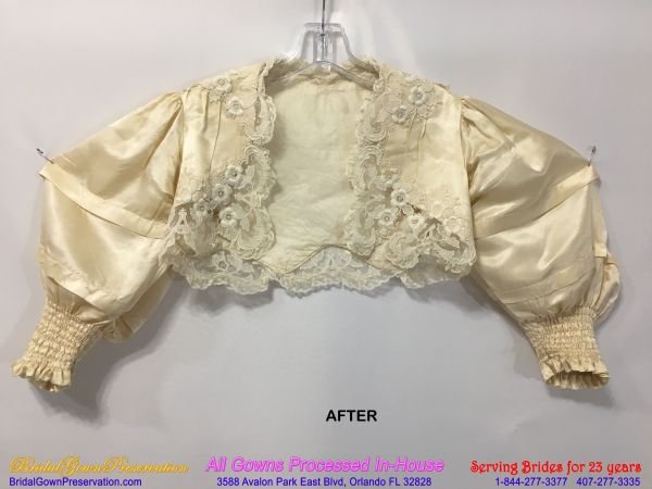 120 year old Wedding Gown Restoration