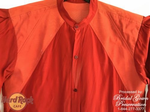 Hard Rock Cafe-David Bowie Red suit-restored by Bridal Gown Preservation.com