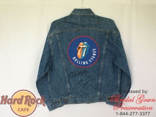 Hard Rock Cafe; Rolling Stones-Jacket Restoration; by Bridal Gown Preservation.com; 1-844-277-3377;